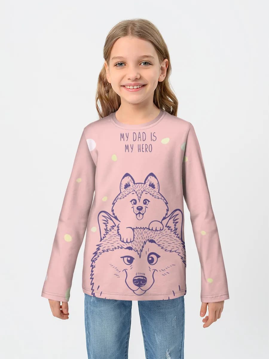 Girls' cotton long sleeve shirt