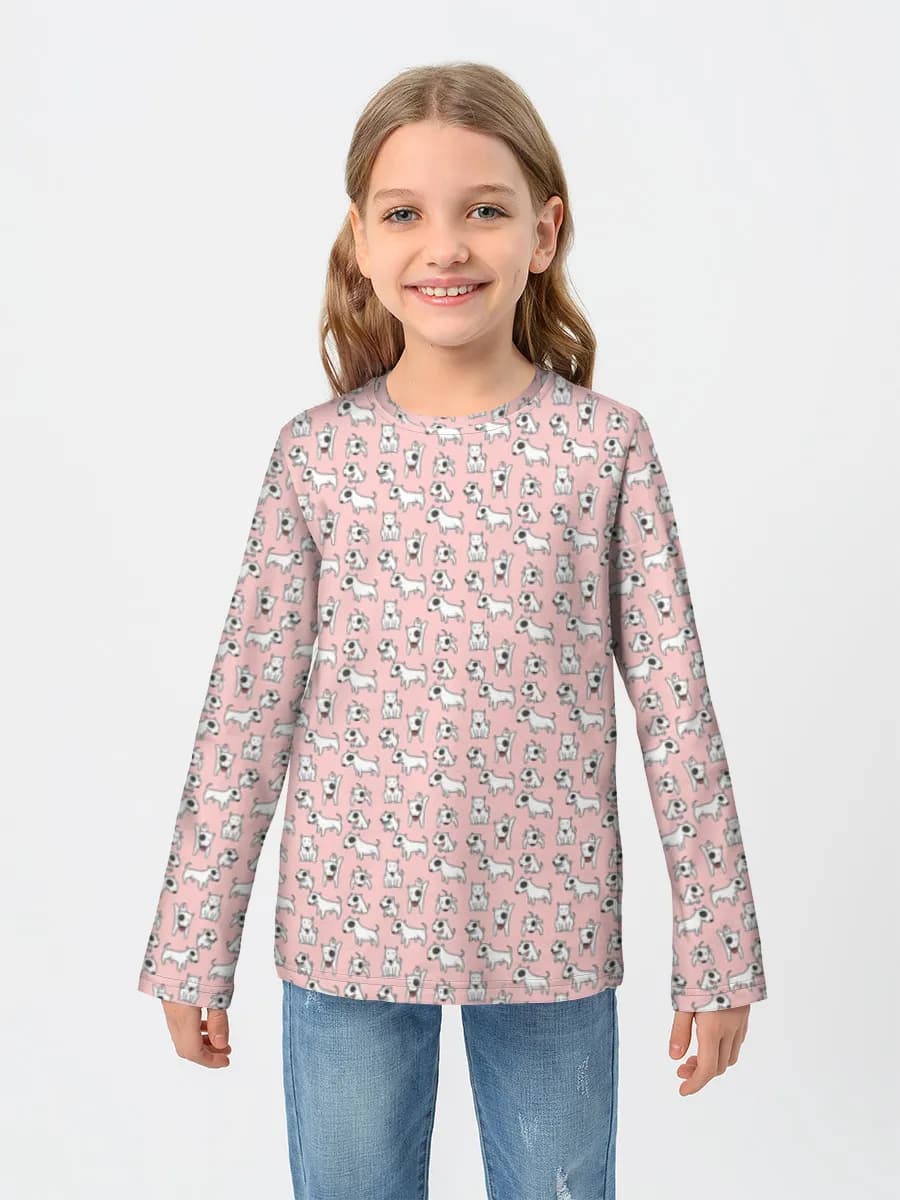 Girls' cotton long sleeve shirt