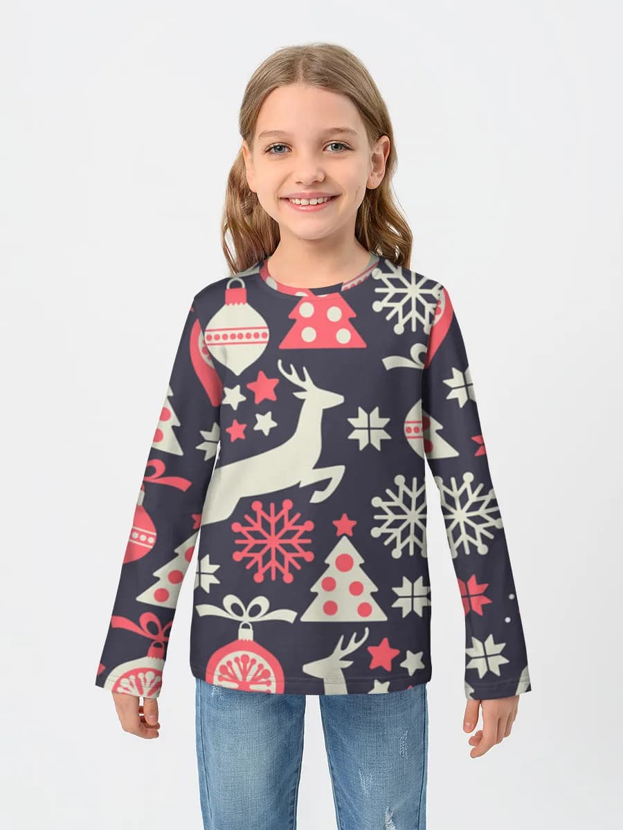 Girls' cotton long sleeve shirt