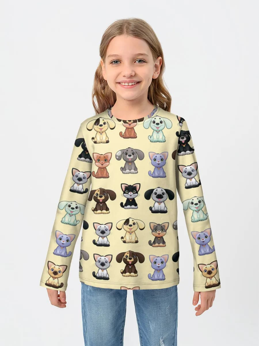 Girls' cotton long sleeve shirt