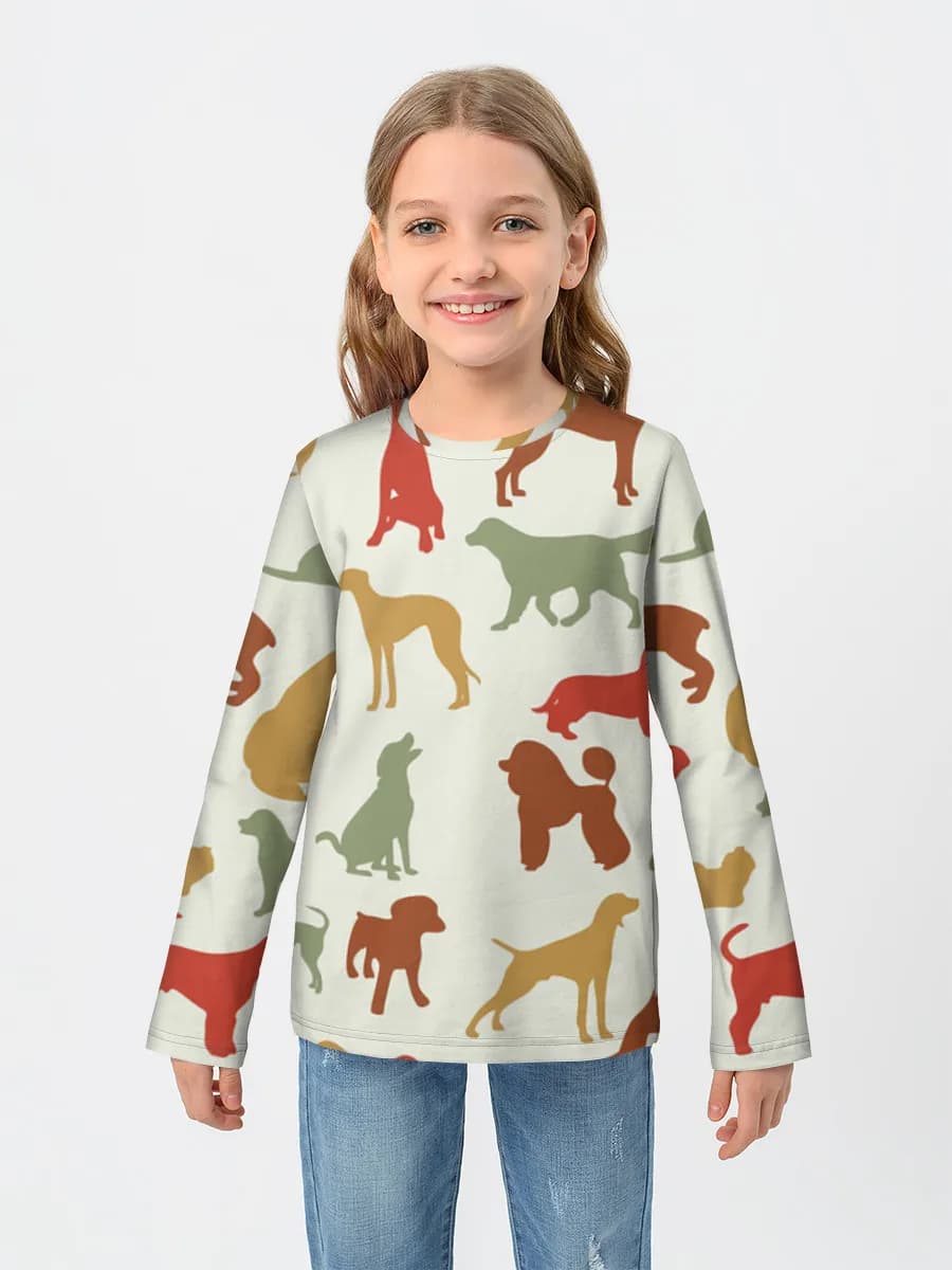 Girls' cotton long sleeve shirt