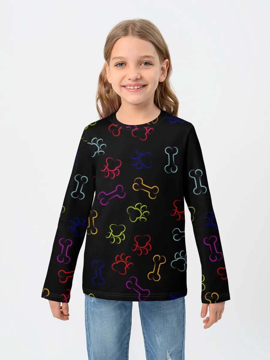 Girls' cotton long sleeve shirt