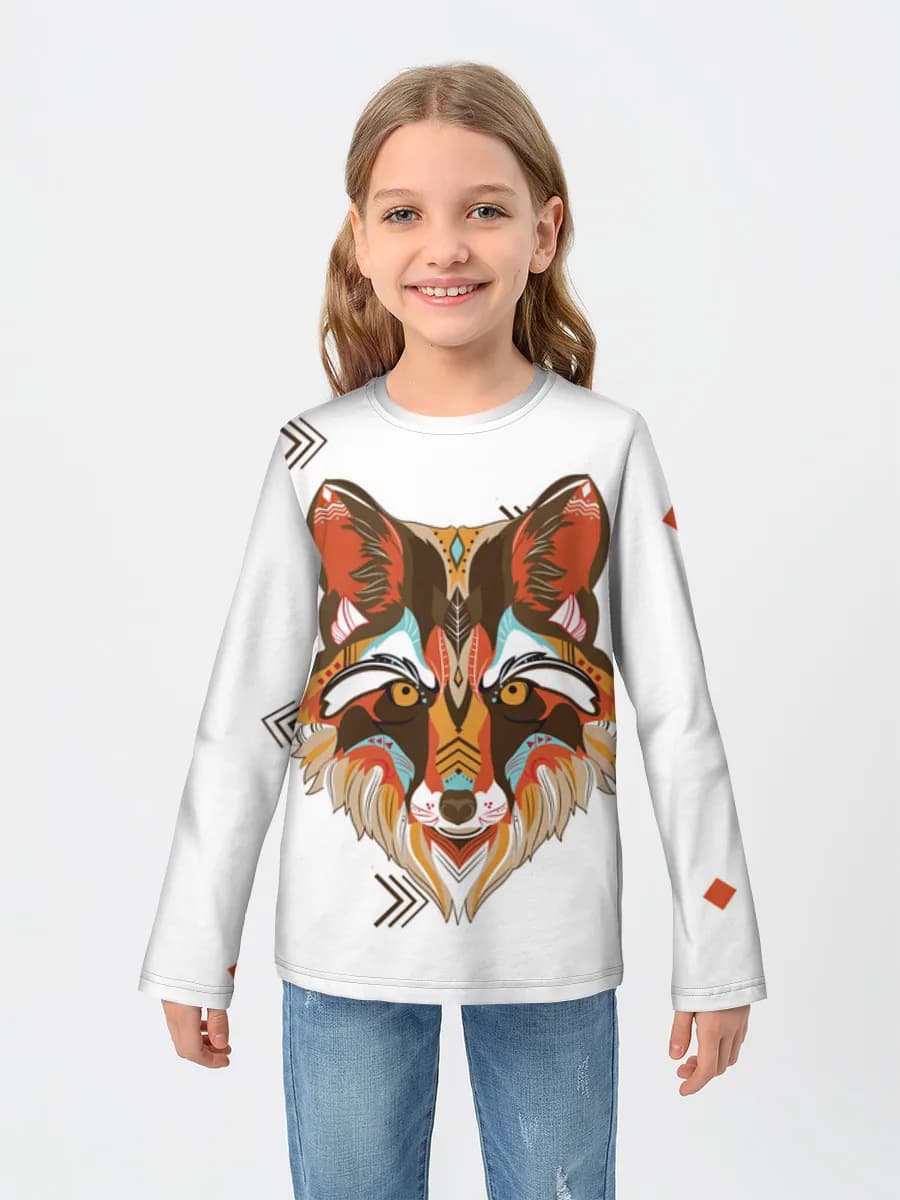 Girls' cotton long sleeve shirt