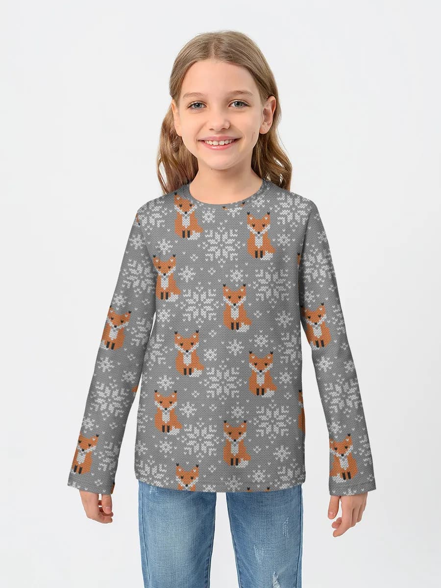 Girls' cotton long sleeve shirt
