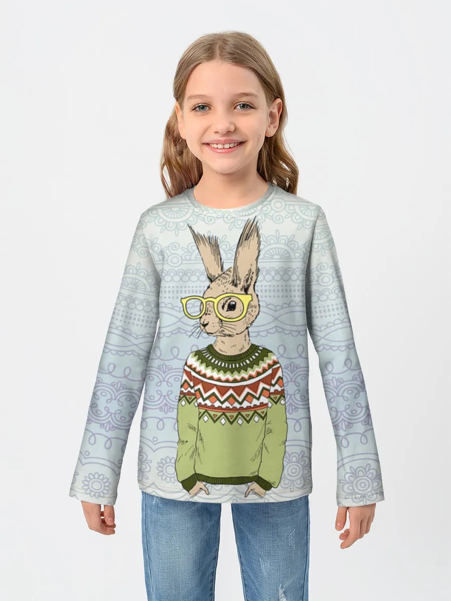 Girls' cotton long sleeve shirt
