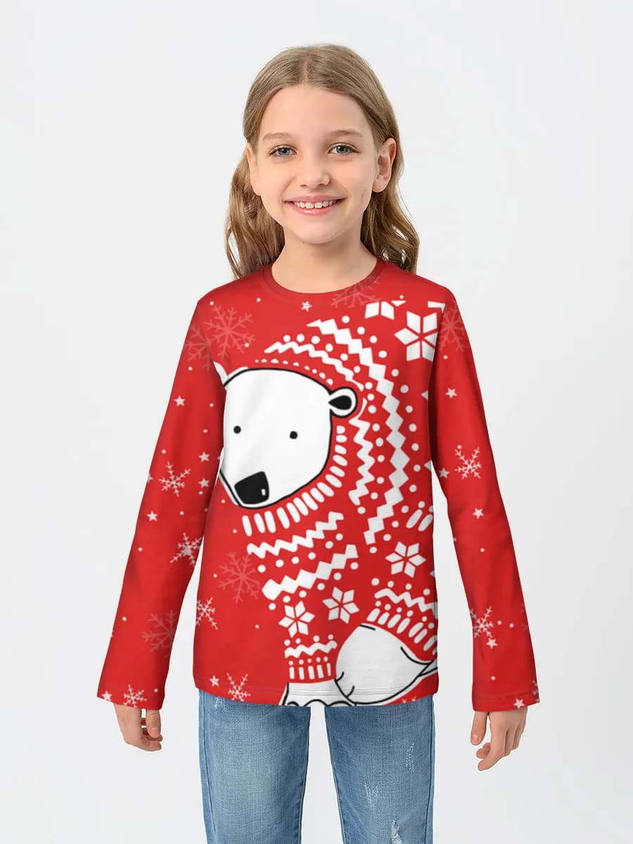 Girls' cotton long sleeve shirt