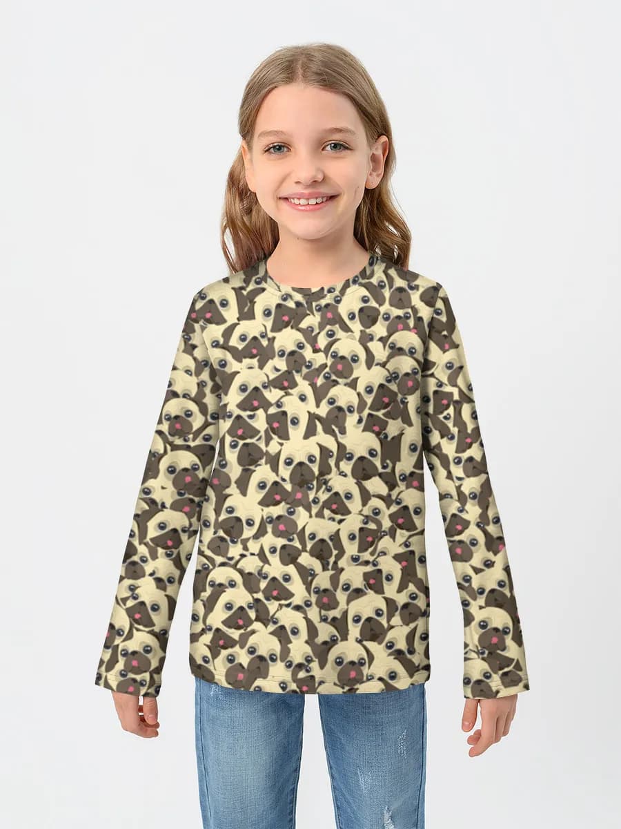 Girls' cotton long sleeve shirt