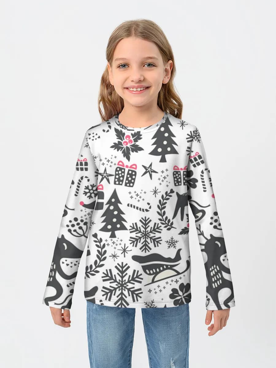 Girls' cotton long sleeve shirt