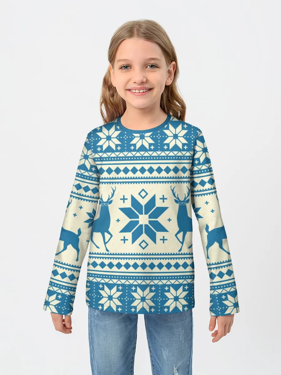 Girls' cotton long sleeve shirt