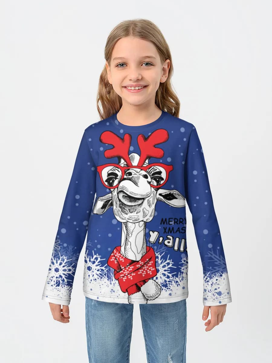 Girls' cotton long sleeve shirt