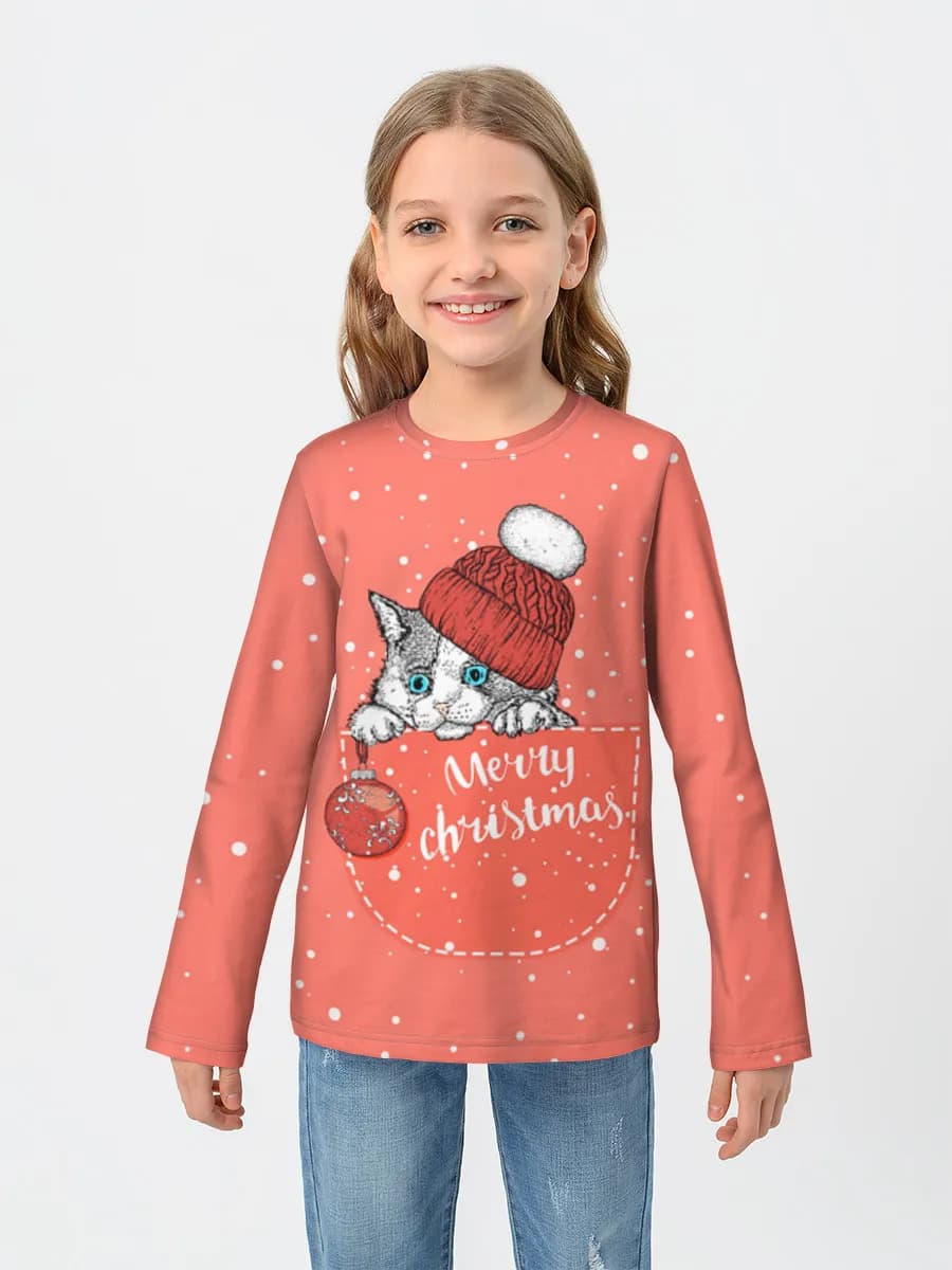 Girls' cotton long sleeve shirt