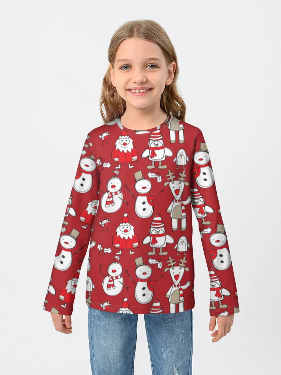 Girls' cotton long sleeve shirt