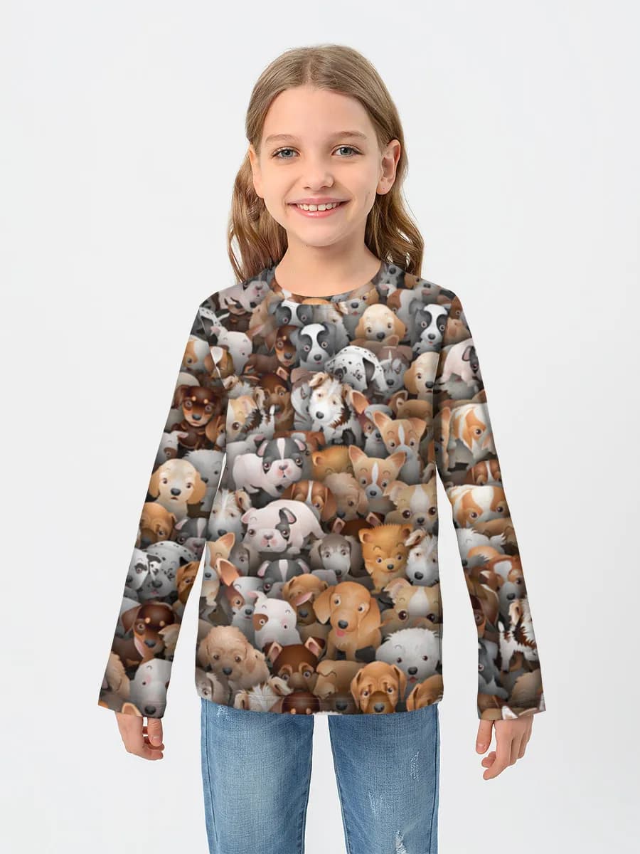 Girls' cotton long sleeve shirt