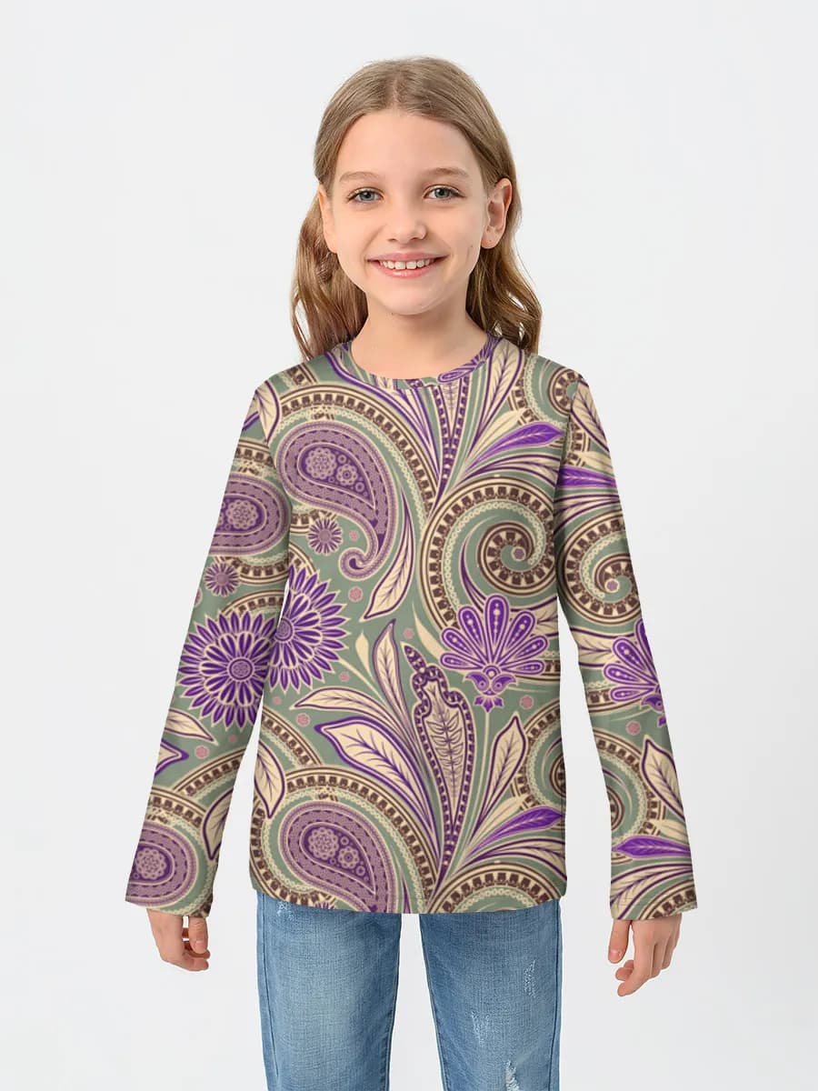 Girls' cotton long sleeve shirt