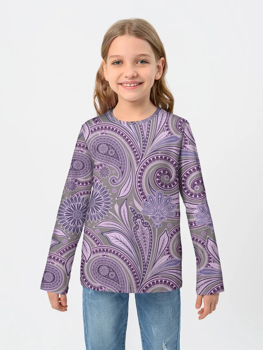 Girls' cotton long sleeve shirt