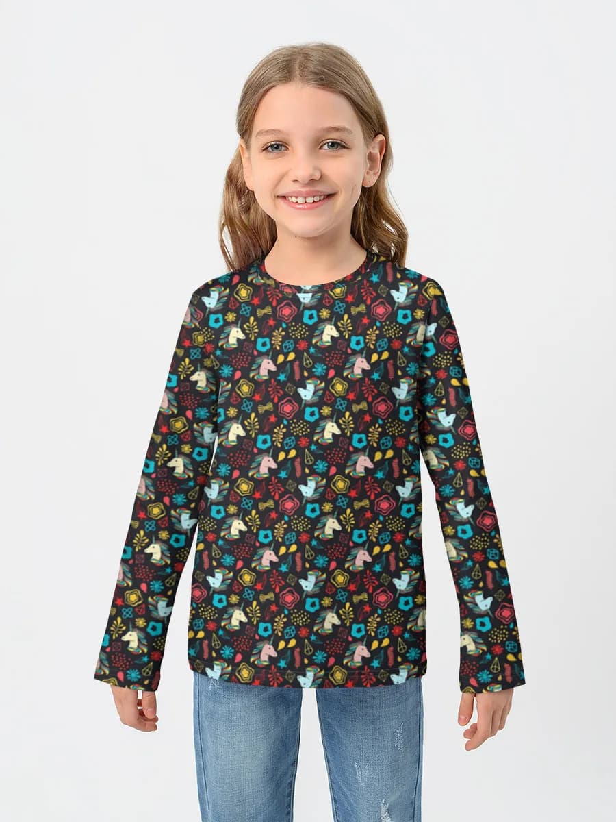 Girls' cotton long sleeve shirt