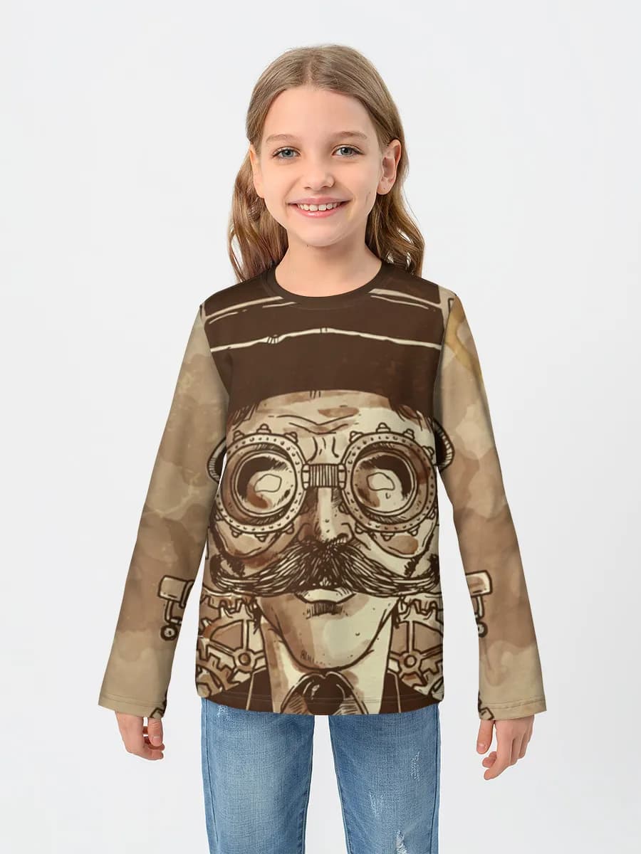 Girls' cotton long sleeve shirt