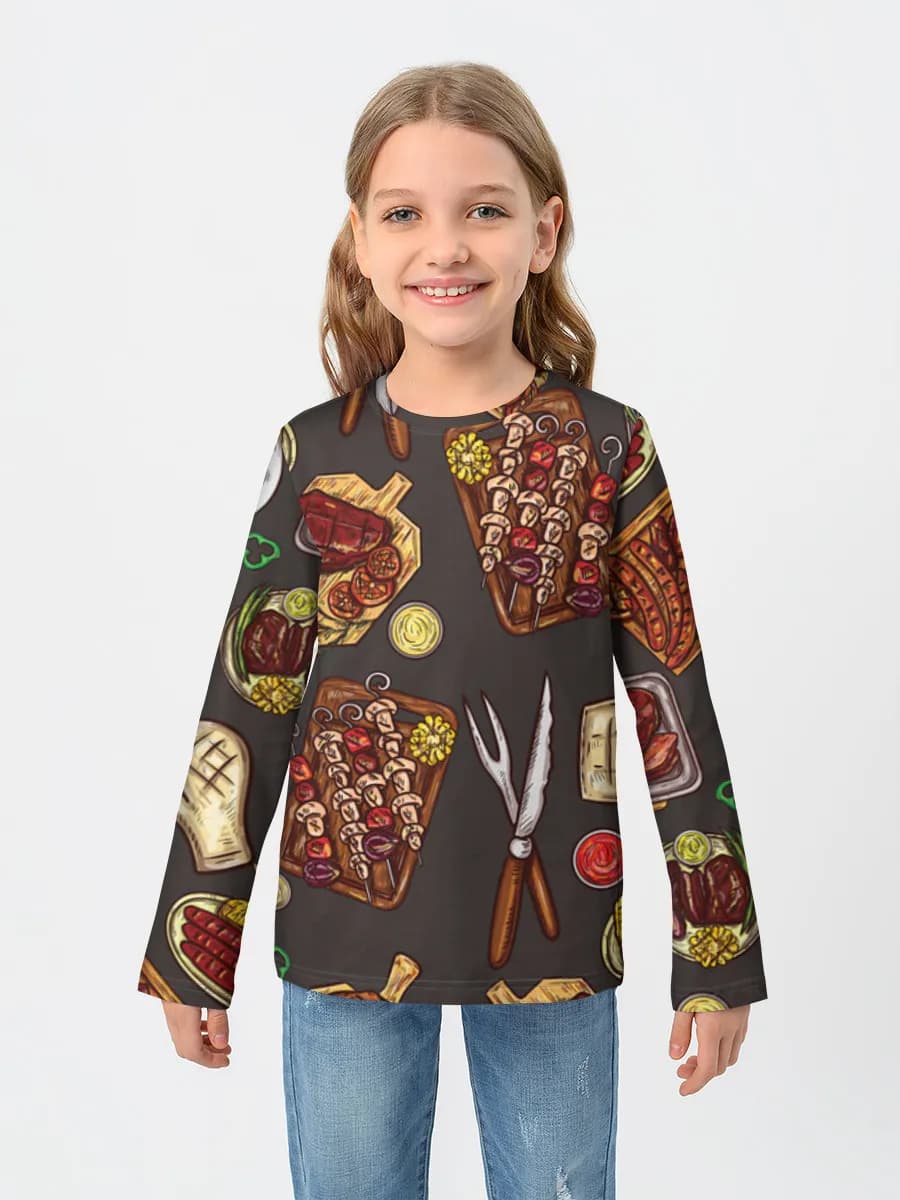 Baumwoll-Langarmshirt Mädchen