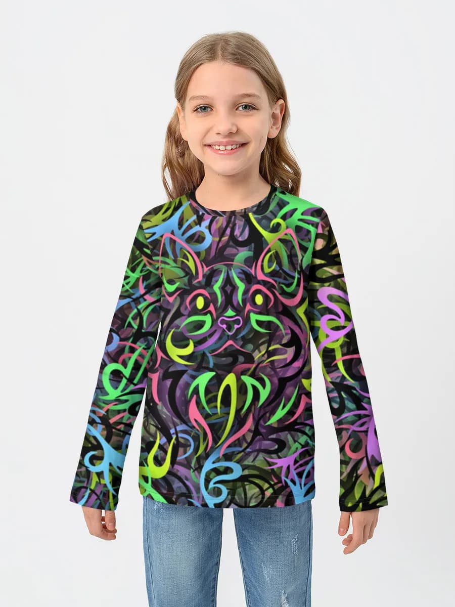 Girls' cotton long sleeve shirt