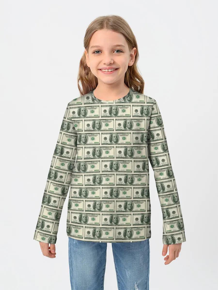 Girls' cotton long sleeve shirt
