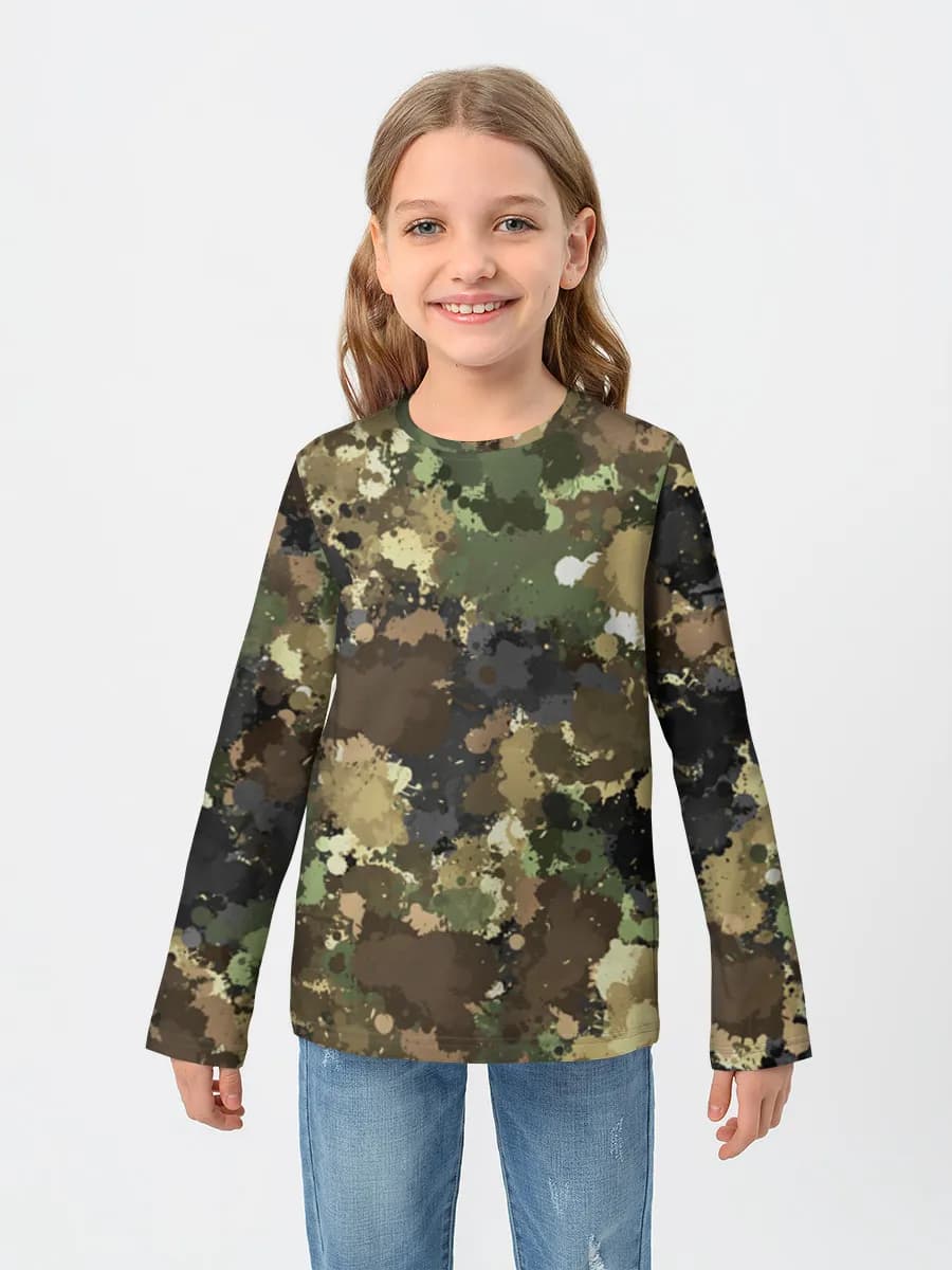 Girls' cotton long sleeve shirt
