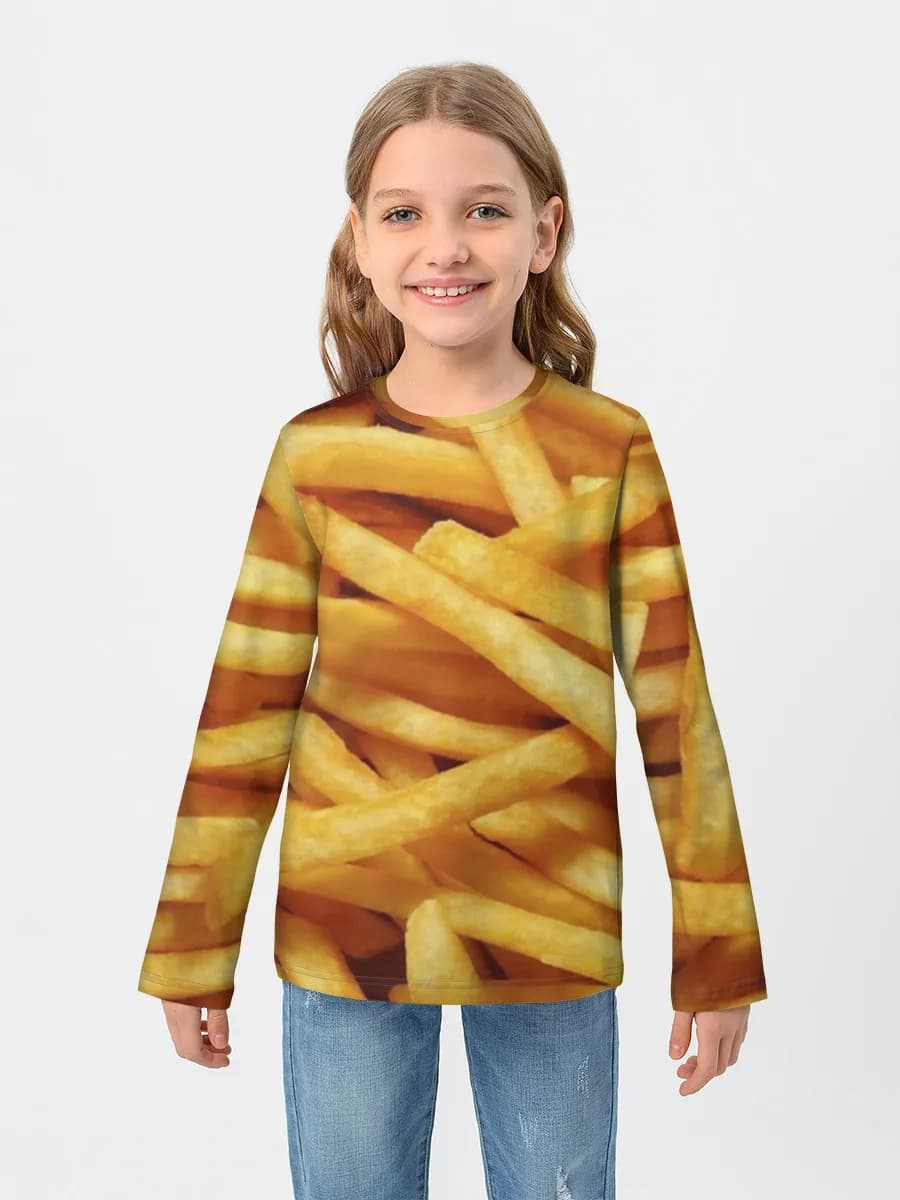 Girls' cotton long sleeve shirt