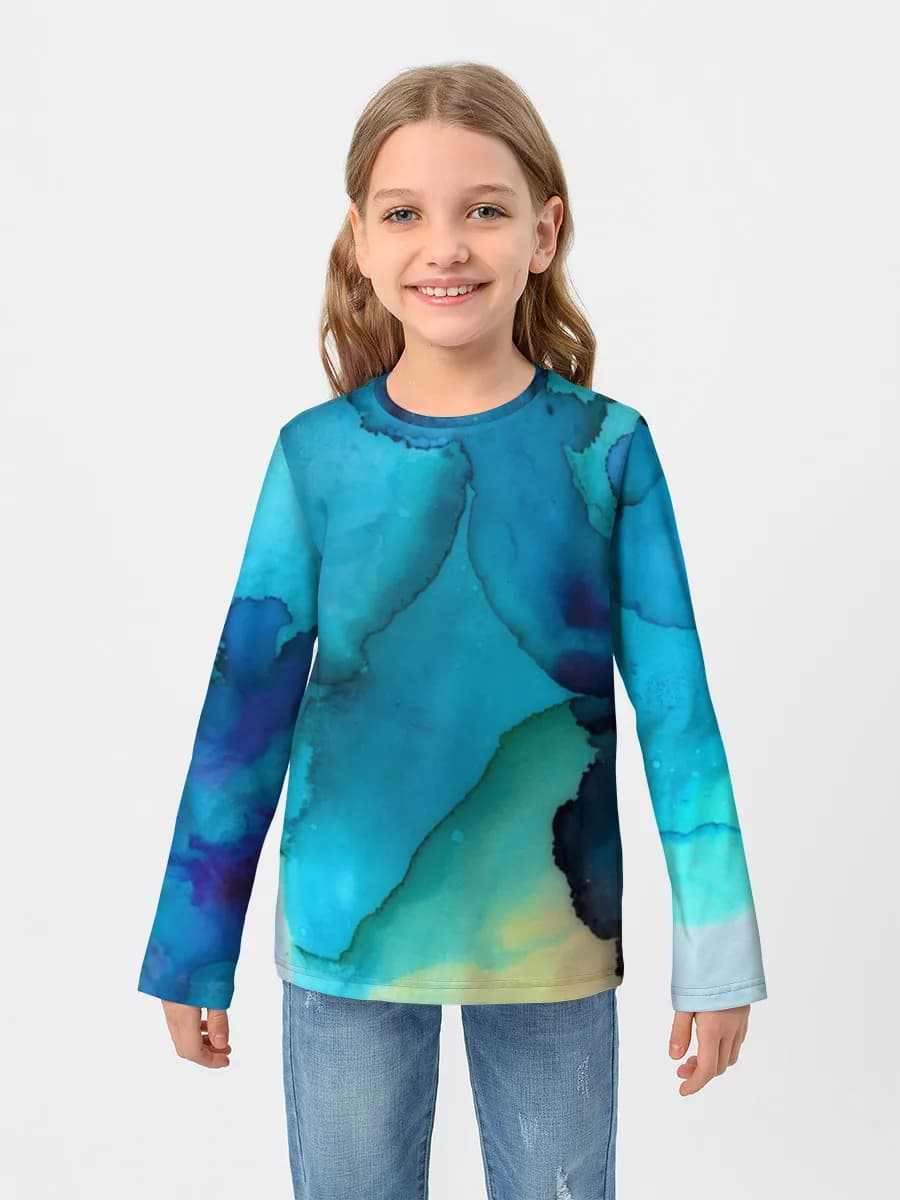 Girls' cotton long sleeve shirt