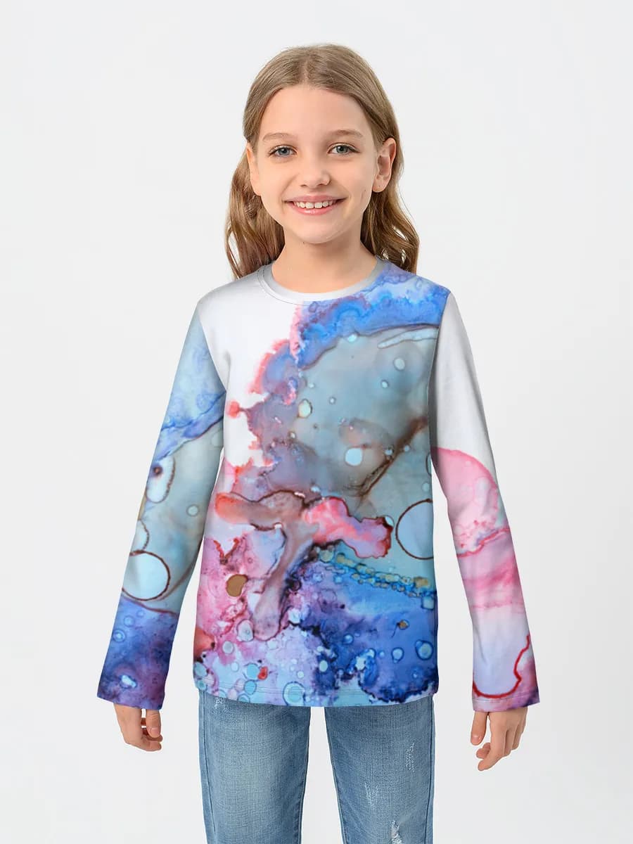 Girls' cotton long sleeve shirt