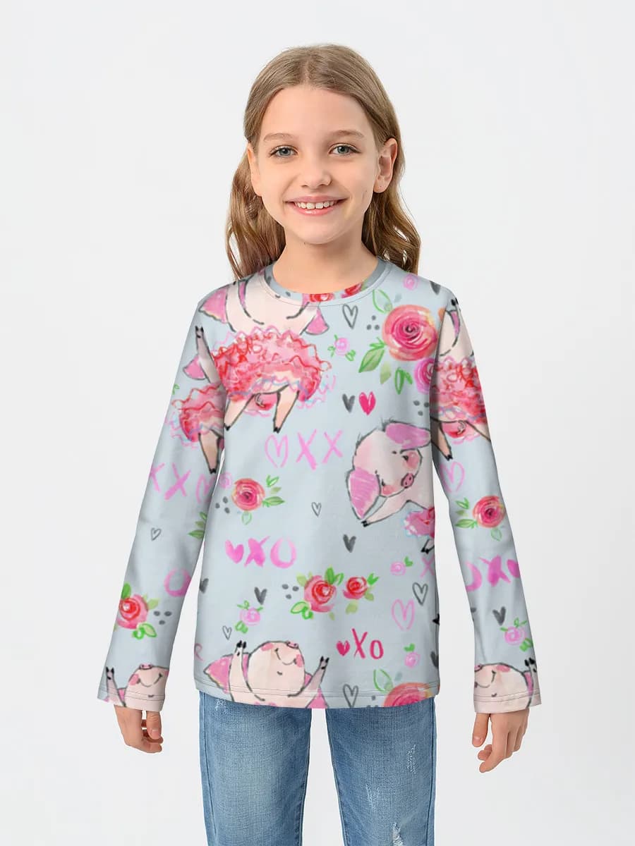 Girls' cotton long sleeve shirt