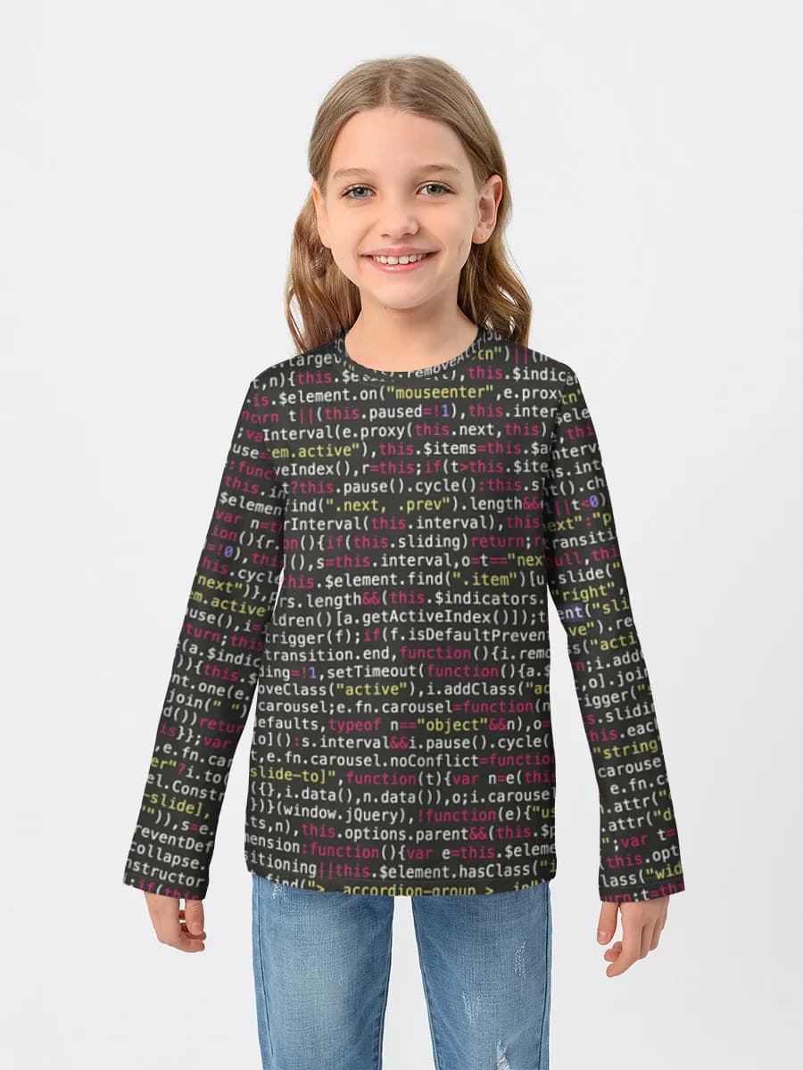 Girls' cotton long sleeve shirt