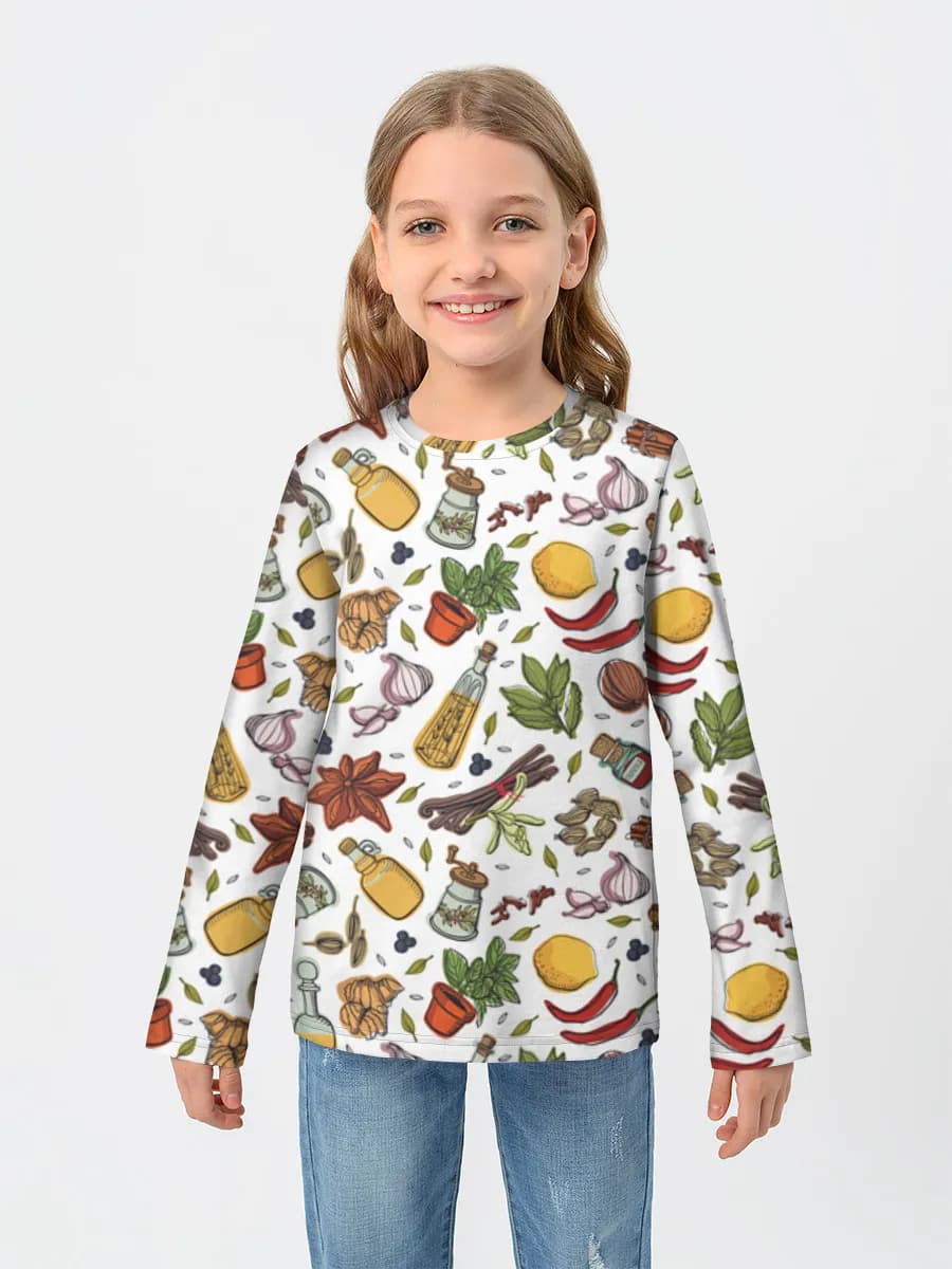 Girls' cotton long sleeve shirt