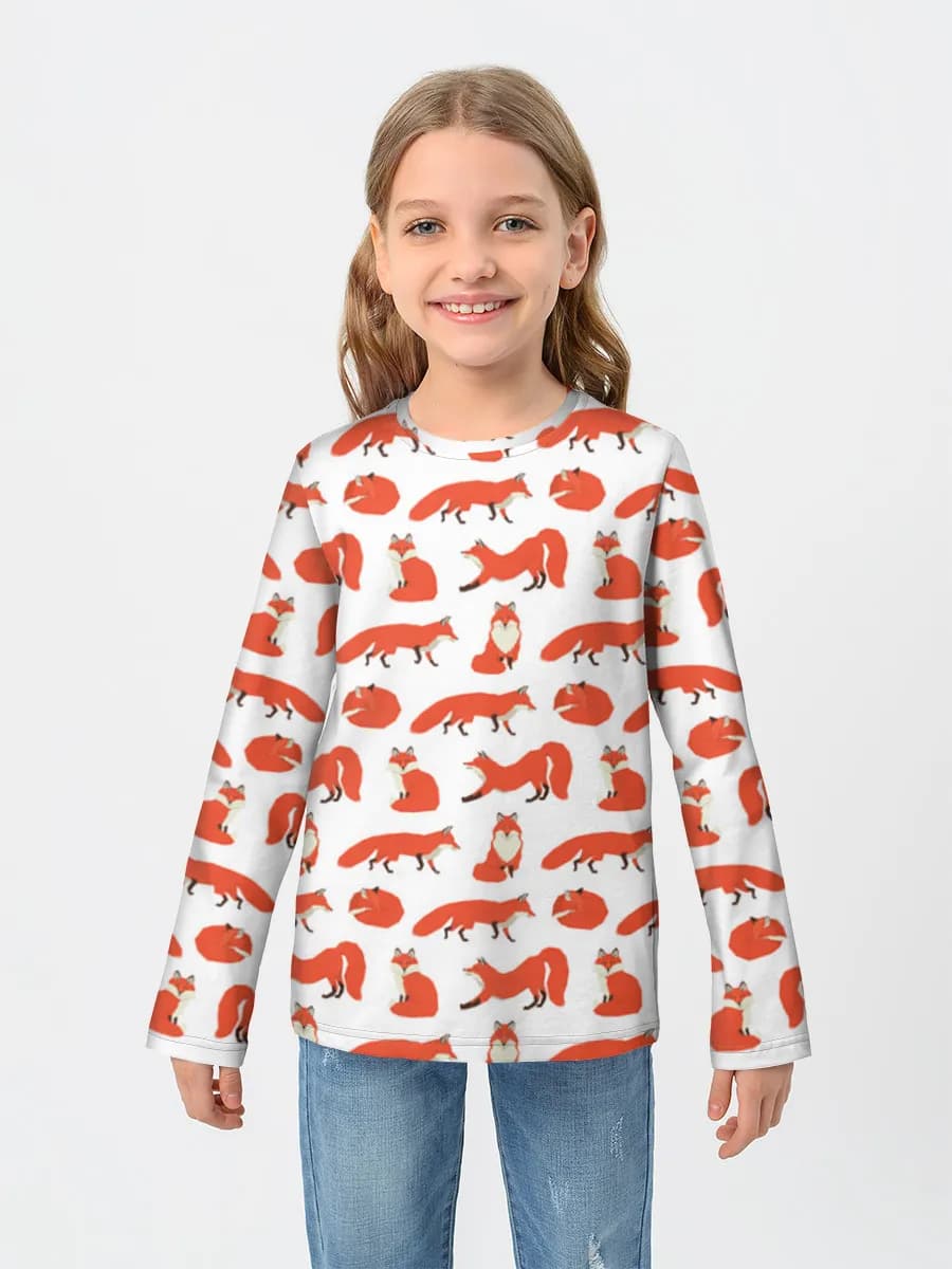 Girls' cotton long sleeve shirt