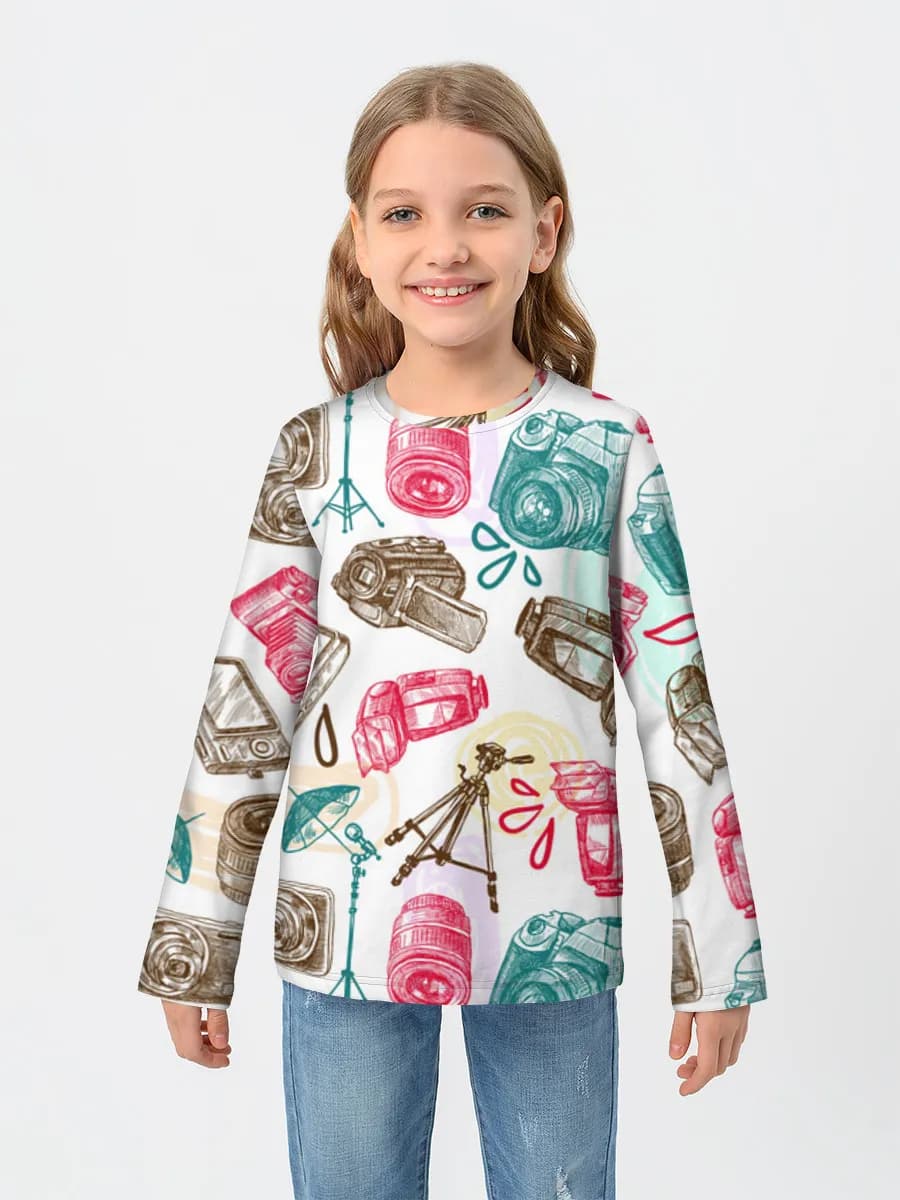Girls' cotton long sleeve shirt