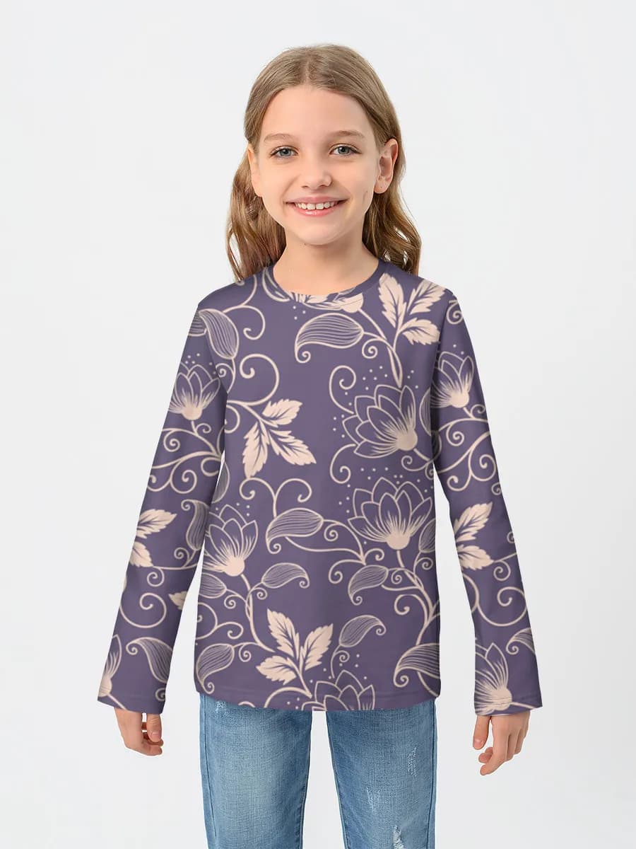 Girls' cotton long sleeve shirt
