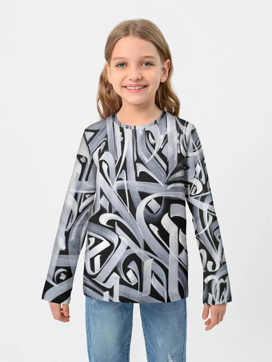 Girls' cotton long sleeve shirt