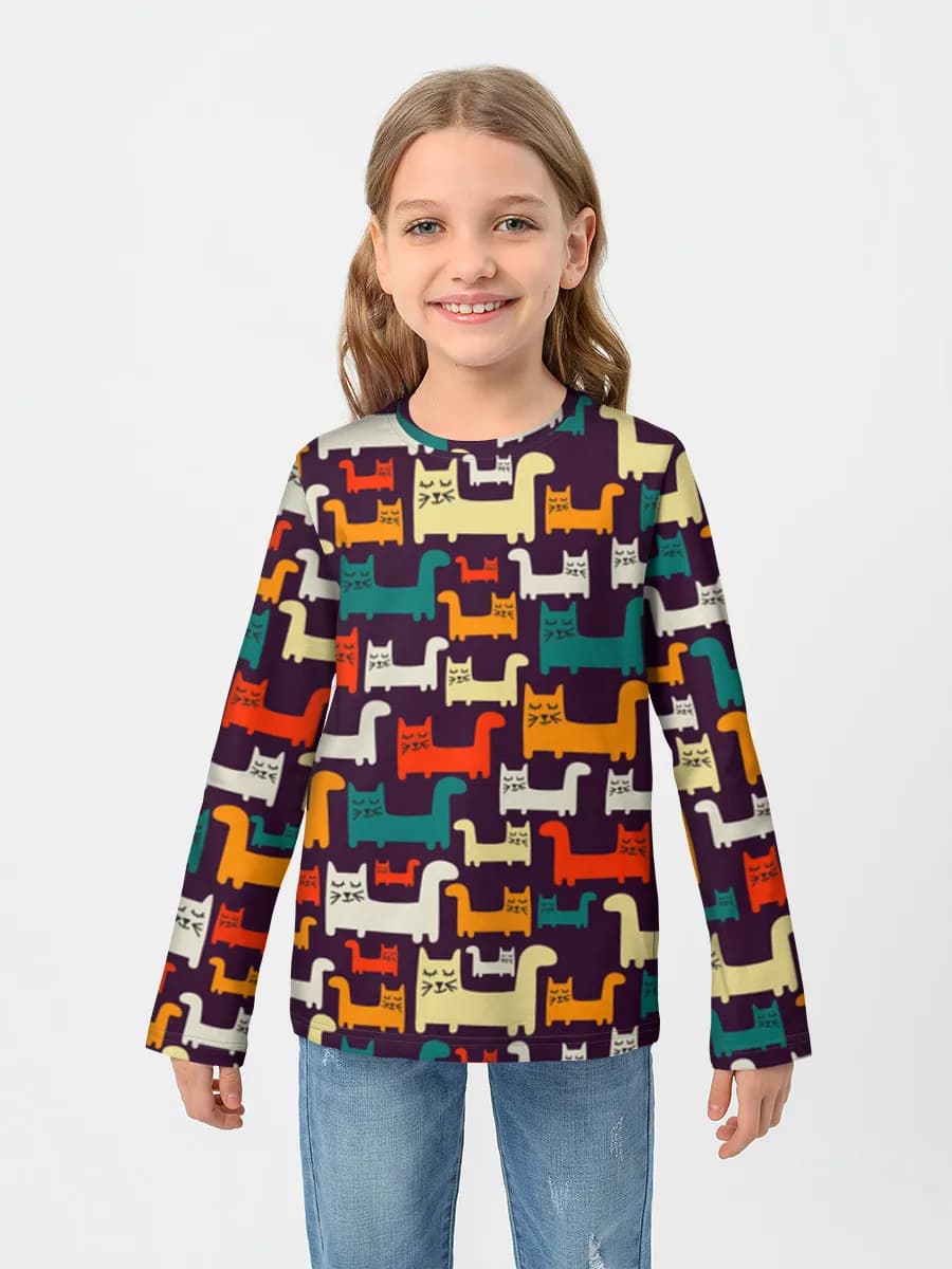 Girls' cotton long sleeve shirt