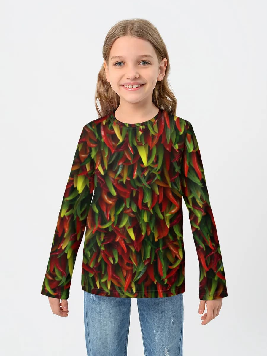 Girls' cotton long sleeve shirt