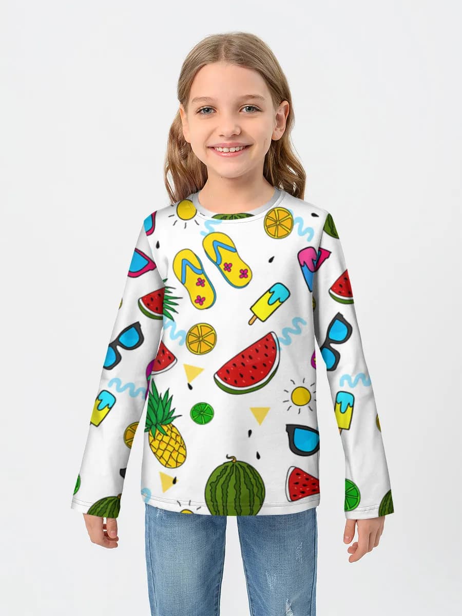 Girls' cotton long sleeve shirt