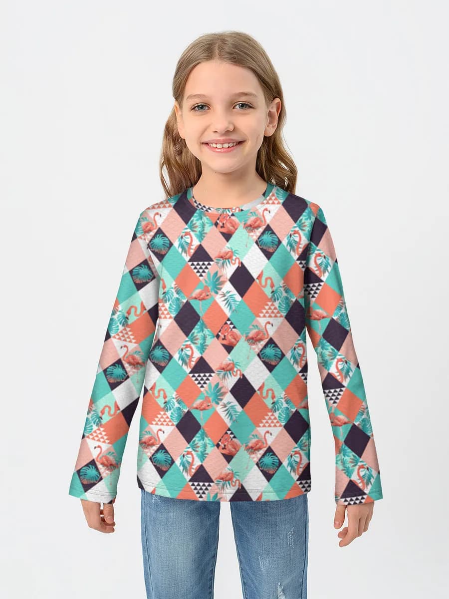Girls' cotton long sleeve shirt