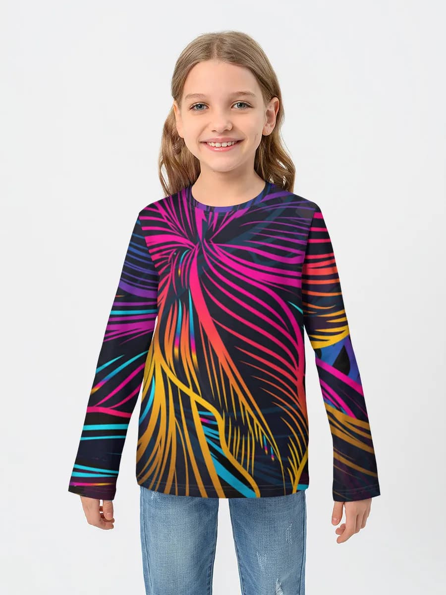 Girls' cotton long sleeve shirt