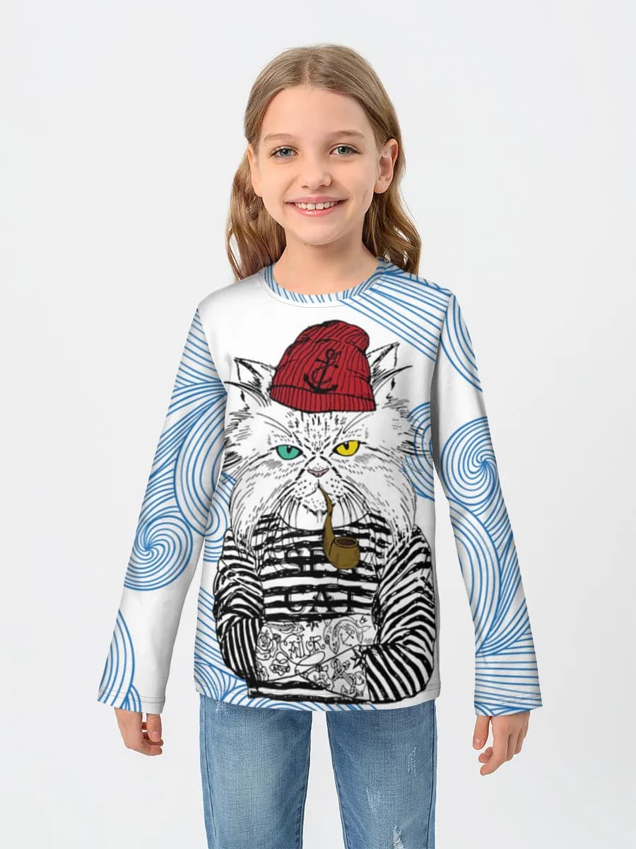 Girls' cotton long sleeve shirt
