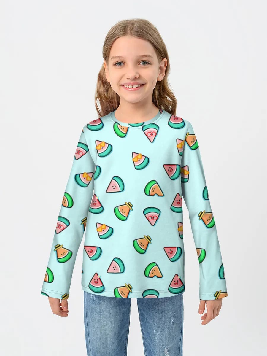 Girls' cotton long sleeve shirt