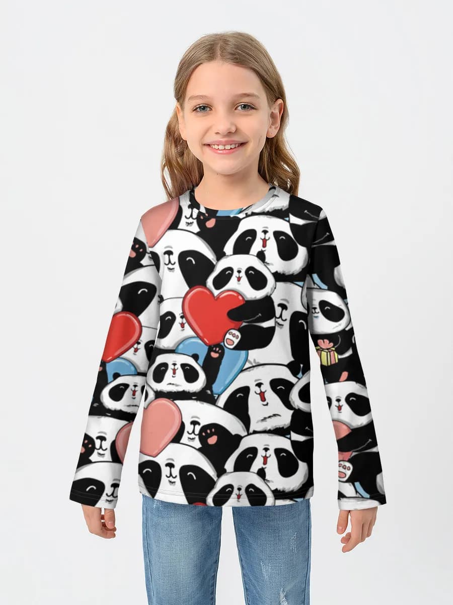 Girls' cotton long sleeve shirt