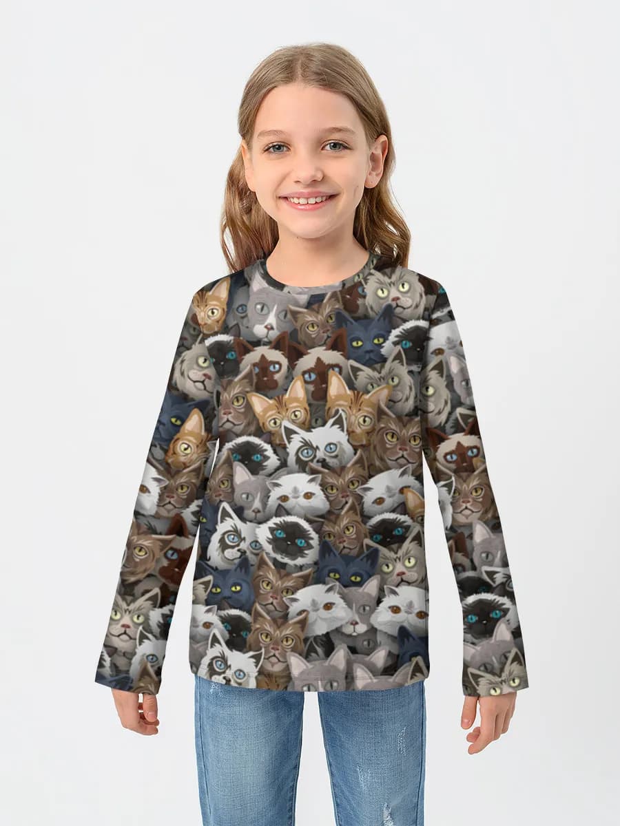 Girls' cotton long sleeve shirt