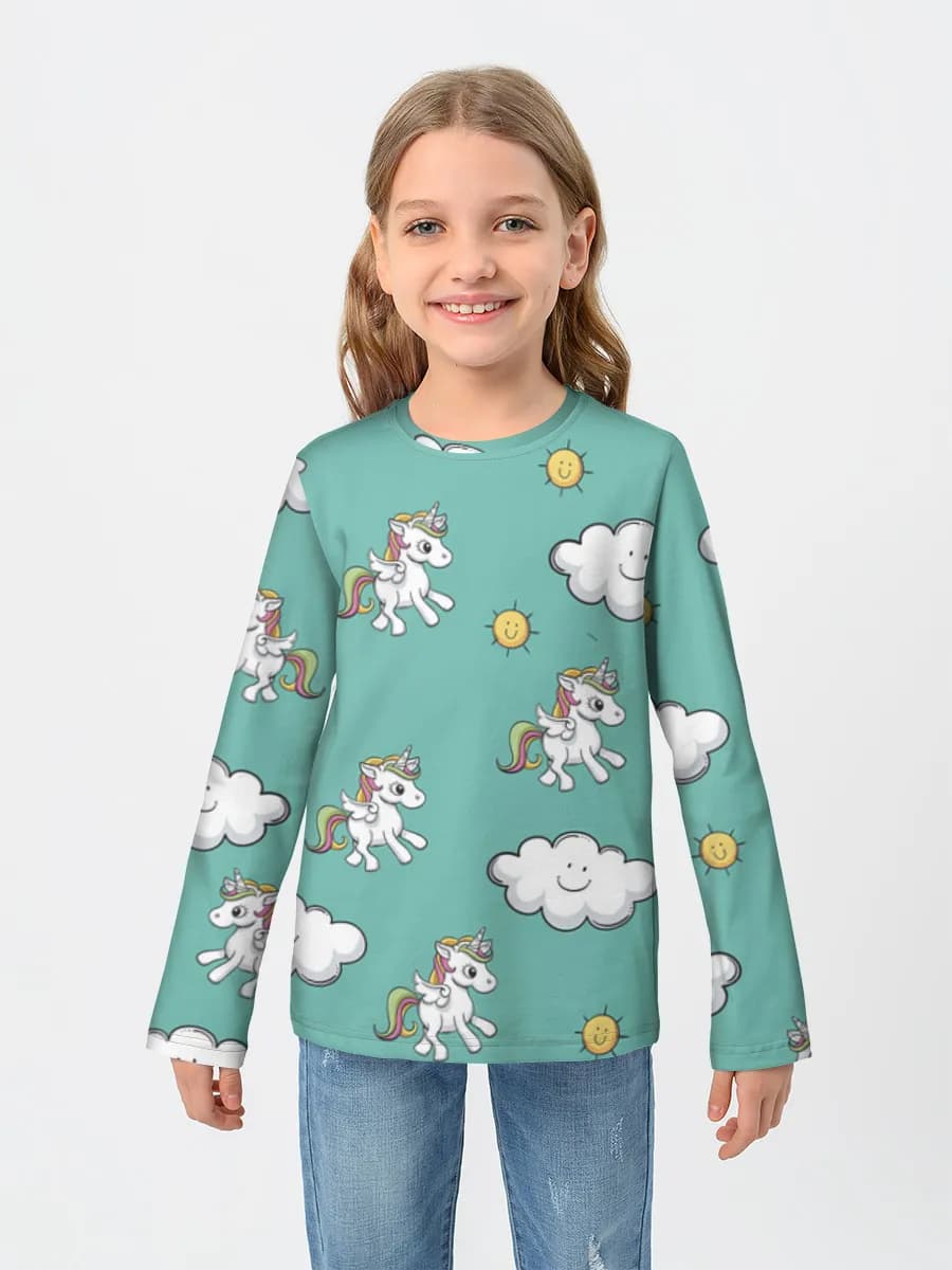 Girls' cotton long sleeve shirt
