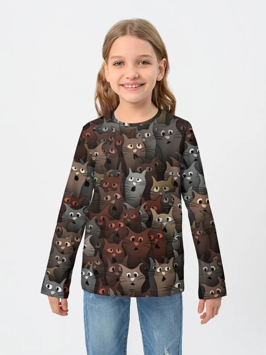 Girls' cotton long sleeve shirt