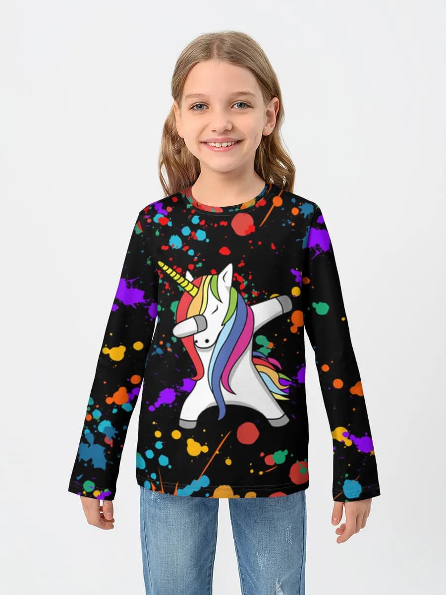 Girls' cotton long sleeve shirt