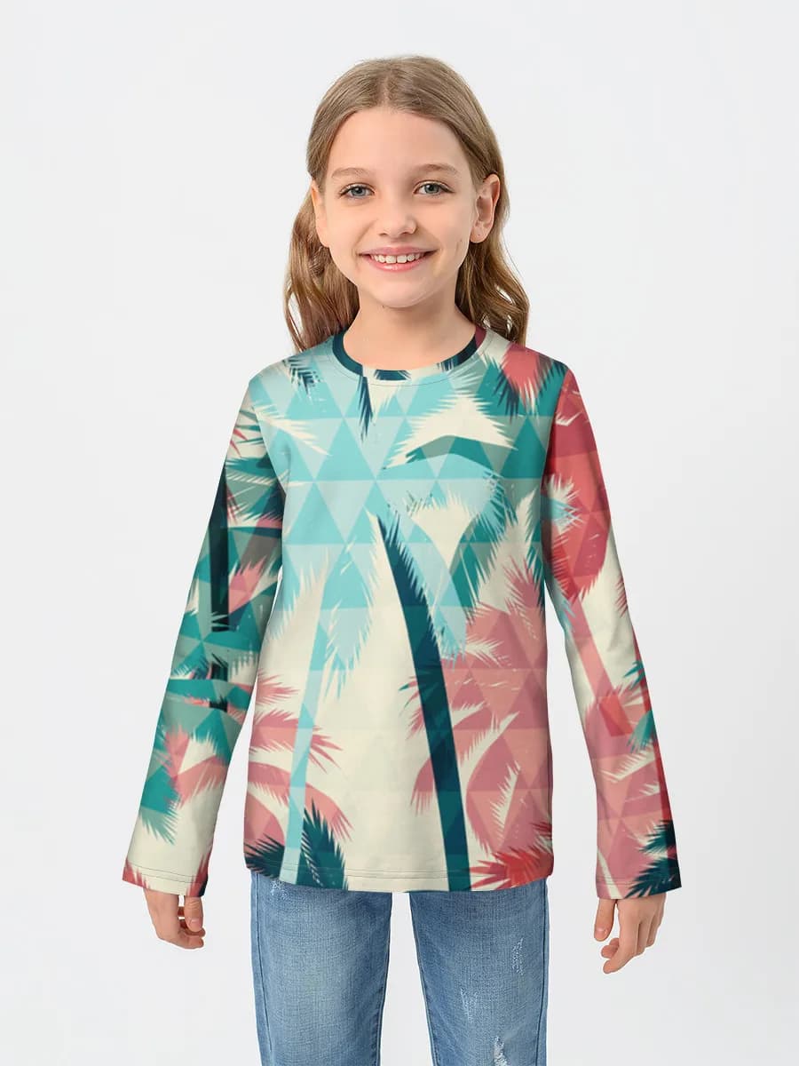 Girls' cotton long sleeve shirt