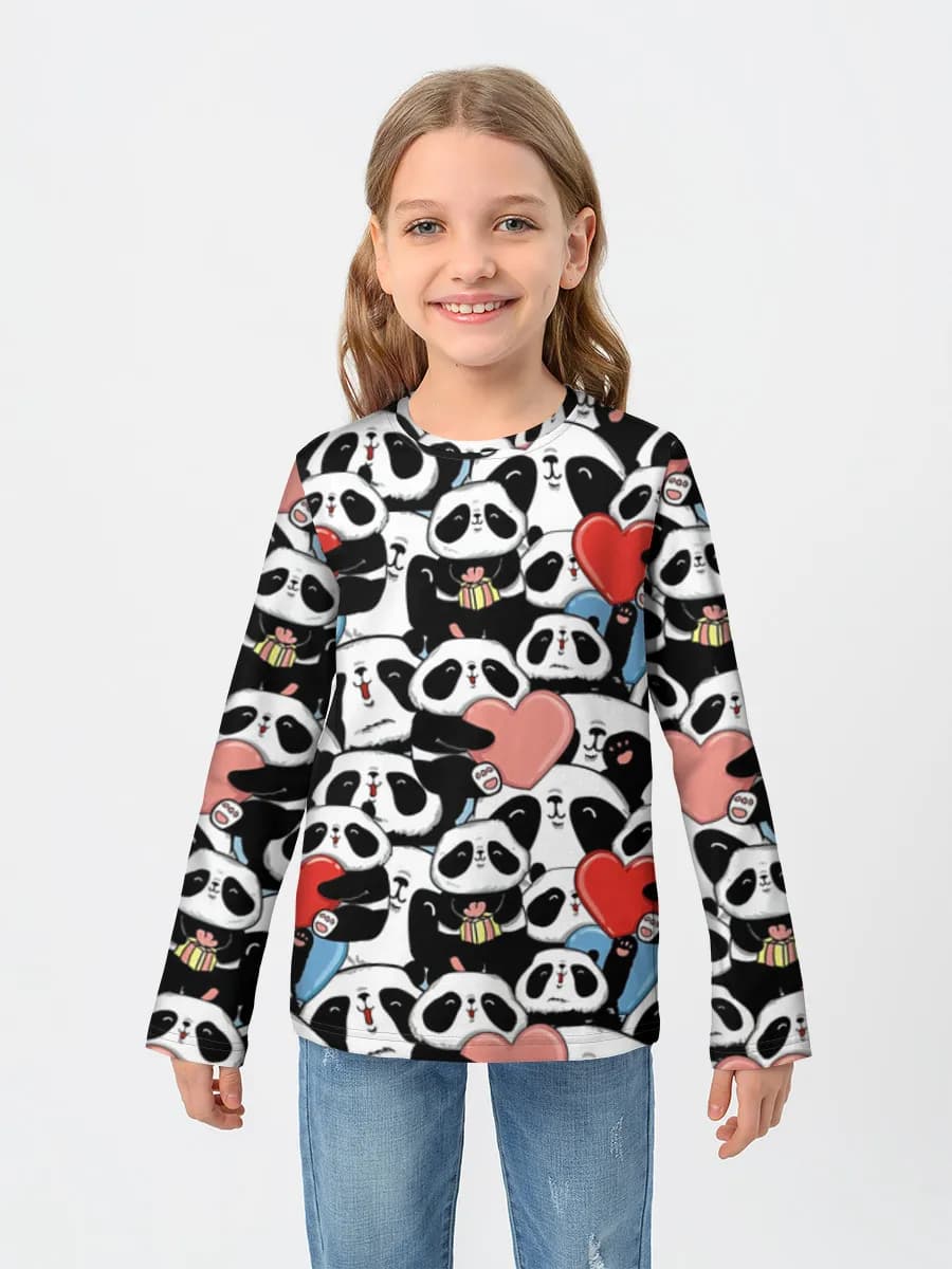 Girls' cotton long sleeve shirt