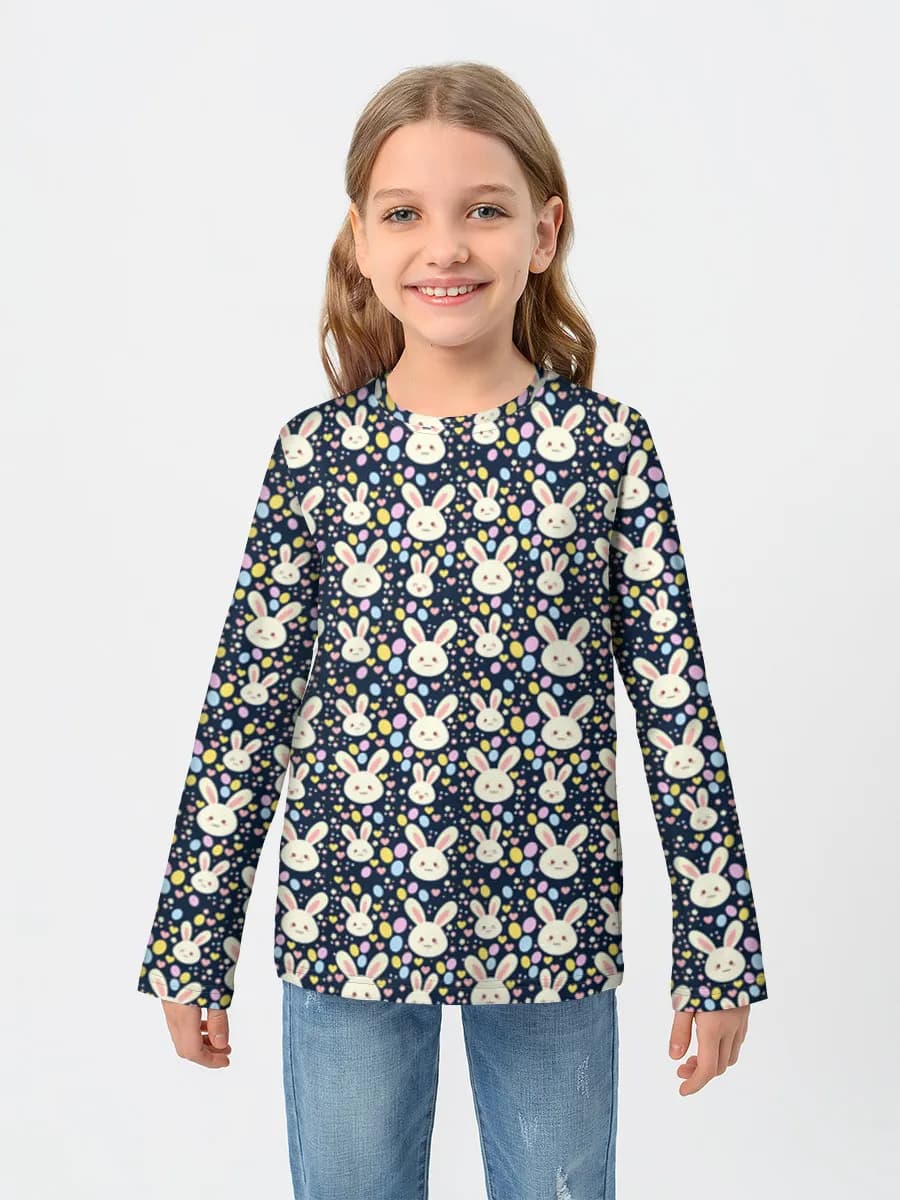 Girls' cotton long sleeve shirt